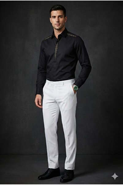 Plus Scorpion Elegant shirt with shiny decorative applications