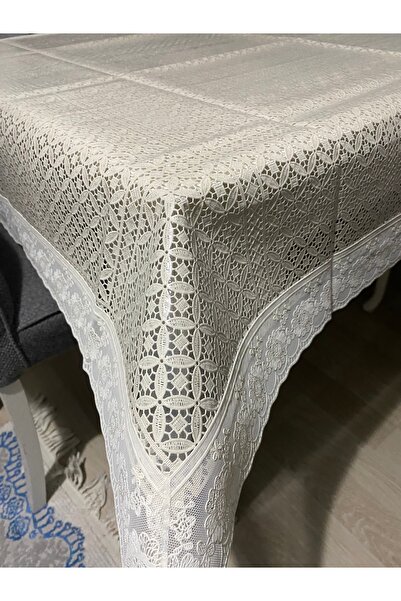 YEK HOME TEKSTİL 120cm X 150cm Liquid-Resistant Lace-Look Wipeable Tablecloth