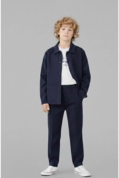 Kidmark Çocuk Modası Boy's Linen 3-Piece Navy Blue Suit