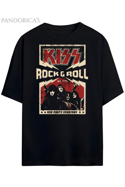 Grafftee Clothing Tricou unisex din bumbac cu design KISS Pandorica