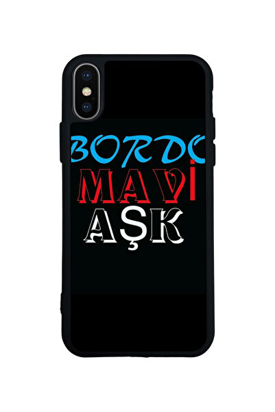 Aksel Kılıf غطاء متوافق مع iPhone XS Max، مطبوع، أسود غير لامع، سيليكون ناعم،...