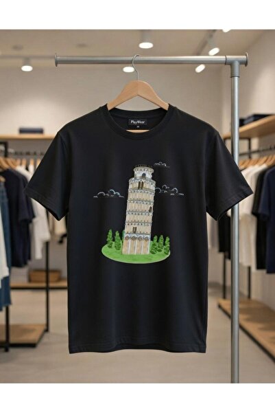 playwear Tricou unisex cu imprimeu Turnul înclinat din Pisa, Italia
