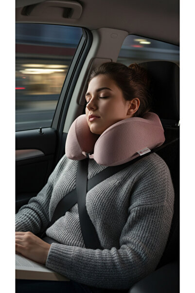 Saule Ortopedik Profesyonel %100 Visco Seyahat Yastığı Ergonomik ( Pudra Pemb...