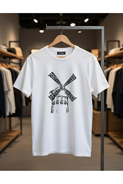 playwear تي شيرت مطبوع عليه طاحونة باريس مريح ومناسب للجنسين