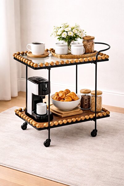 N.zone Modern serving trolley with a contemporary design, multiple shelves, a...