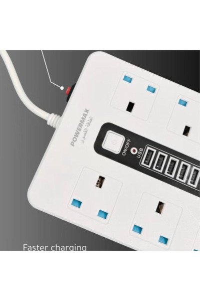 BOR POWER MAX توصيلة كهربائية 6 افياش مع 6 منافذ طول السلك 5 متر م/MX67
