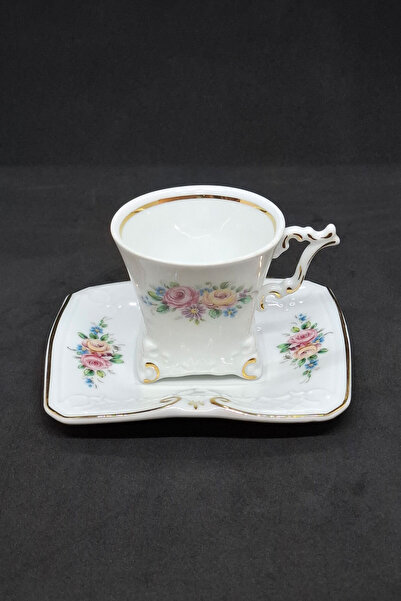 Bavaria Gerold Porcelain Quadrilateral Shape Coffee Cup and Saucer 80 ml