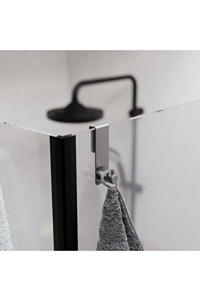 Zift Unique İnoks Satine Tekli Duşakabin Askısı - Sadece 6mm Sabit Cam İçin -...