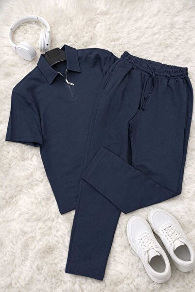 Ramires Men's Polo Collar (T-Shirt + Pants) Casual Fit Top and Bottom Set