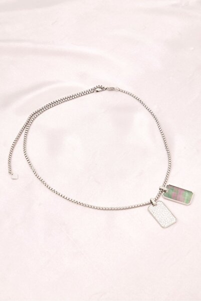 Cerruti 1881 Men Fashion CIAGN2216101 Monogram Stainless Steel Necklace, Silver