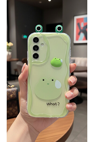 TechTrove حافظة هاتف مموجة بتصميم ضفدع أخضر لطيف ثلاثي الأبعاد متوافقة مع هات...