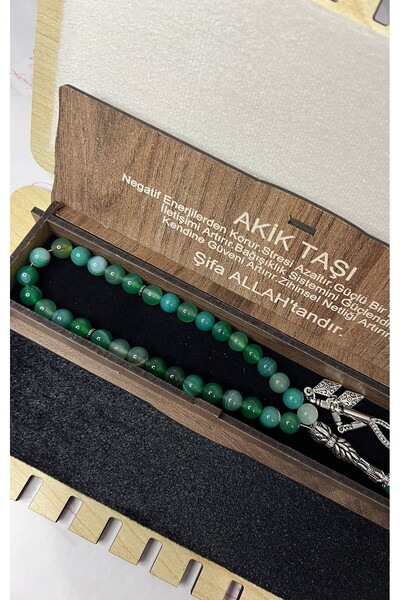 GÜLNAR BİJUTERİ Tasbih Natural Agate Stone Green* Choose Your Model in a Spec...