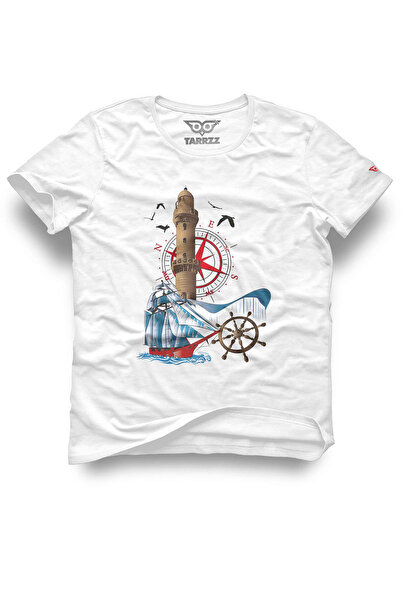 Tarrzzcom Unisex Design T-Shirt Lighthouse and Sailboat Design T-Shirt - Sail...