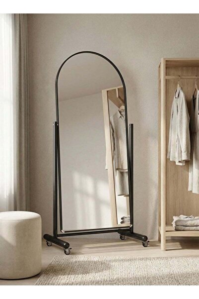 M SMART Extra Large Mirror With Elegant Design 170 X 60 Cm - Black Metal Frame