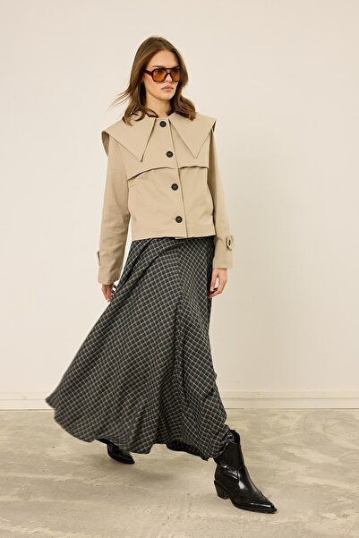 mavi limon Geniş Yaka Trençkot