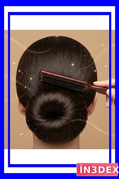 İN3DEX Fine Toothed Hair Comb with Wooden Handle