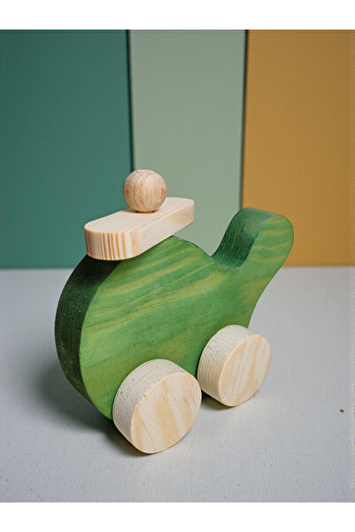 websunday لعبة طائرة هليكوبتر خشبية مصنوعة يدويًا بشكل طبيعي