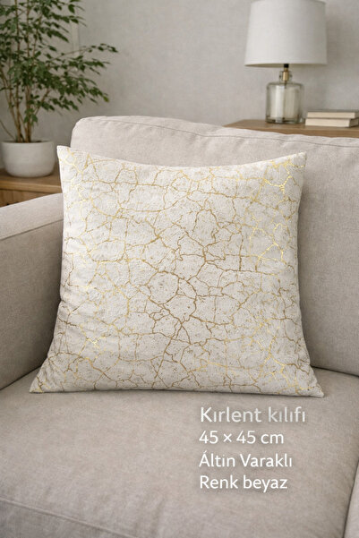 Tekstilsa Velvet White Grey Silver Metallic Throw Pillow Cover Gilded Woven D...