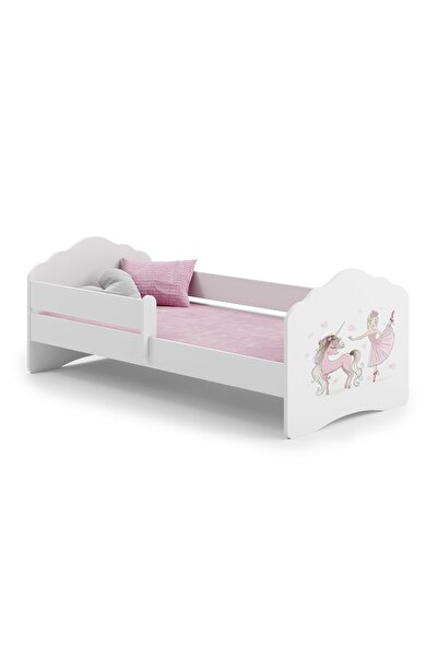 Other WAVE 140x70 children's bed with railing - Girl with unicorn