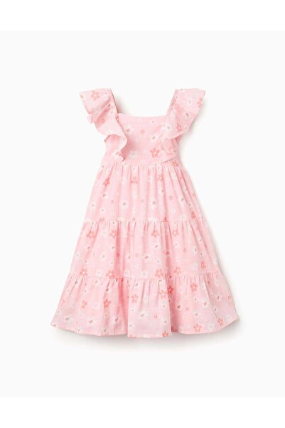 Ziddy Dress Aop Slub, Light Pink, 9/10