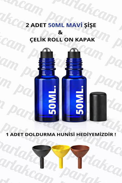 parlakcam 2Pcs Glass Roll on Bottle 50ml Amber Clear Blue Green Glass Bottle ...