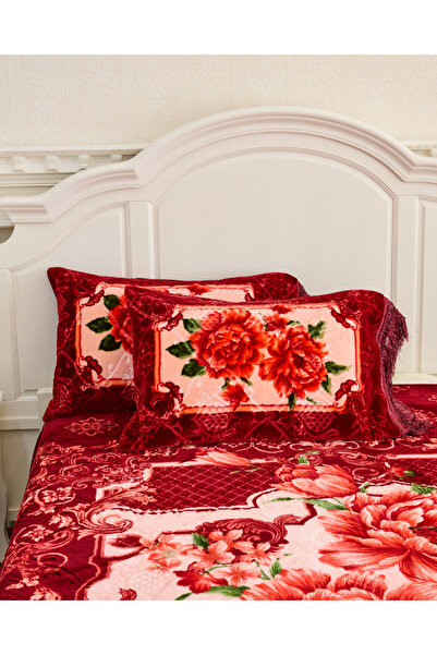 genric Premium Opulent Floral Velvet Bedding Set of 3 Bedspread 2pcs Pillow case All Season Bedding Set