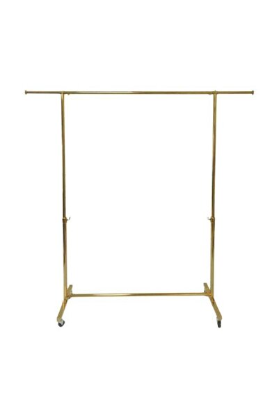 AZOZ MERCHLY Cloth Hanger Stand Gold With Wheels 195x175cm