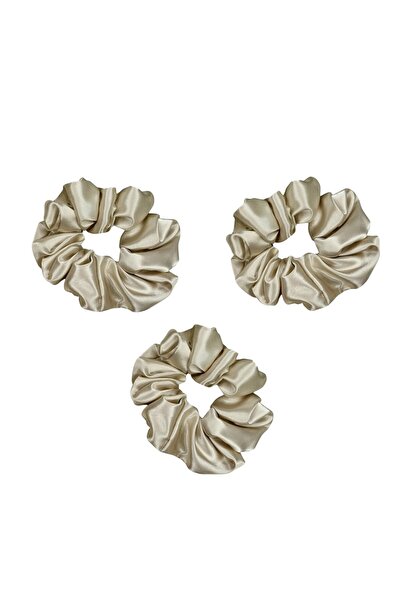 Natural 3-piece set of 100% natural silk hair ties
