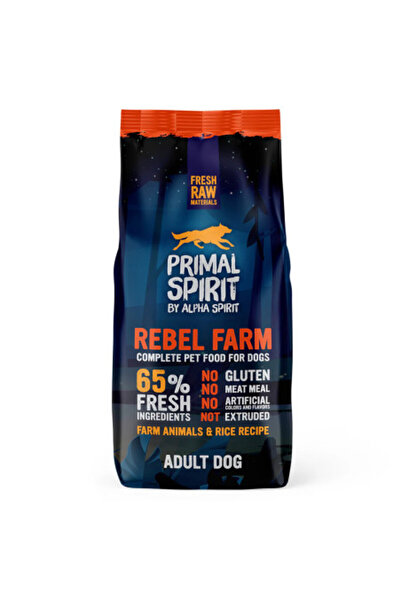 Primal Spirit Rebel Farm Dry Dog Food, 65% Fresh Meat, Gluten-Free, 12 kg