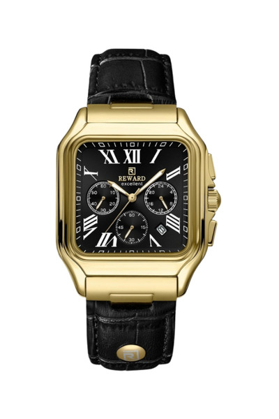 Reward Excellent Erkek Kol Saati Quartz Kare Kasa Deri Kayış Çok Fonksiyonlu