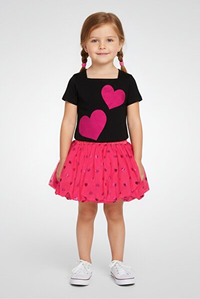 Freestyle طقم مكون من قطعتين للأطفال الصغار، بلوزة وتنورة بطبعة رسومية، متعدد...