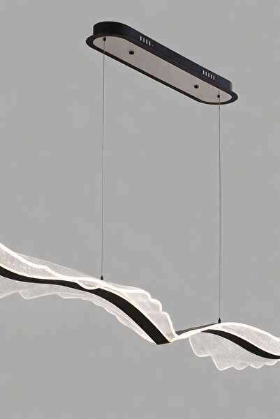 genric Luxury black LED chandelier with two wings, three lights, 120 cm