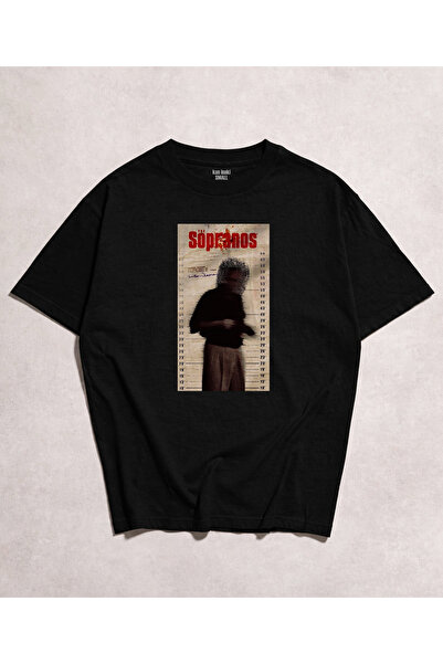 kun inaki The Sopranos Tony Soprano Baskılı Siyah Unisex T-Shirt