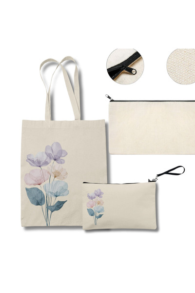 Generic Tote Bag and makeup bag set - pencil case with gorgeous colors