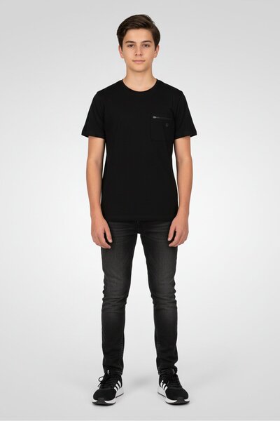 Balance Collection Kids Boy Crew Neck Short Sleeve Brand Logo T-Shirt, Black