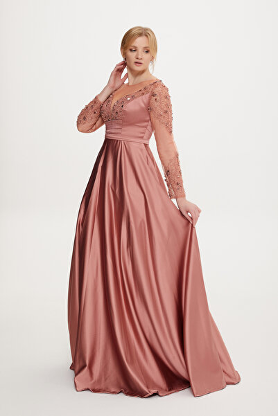 Stylish Stylish long evening dress, extremely elegant, in orange