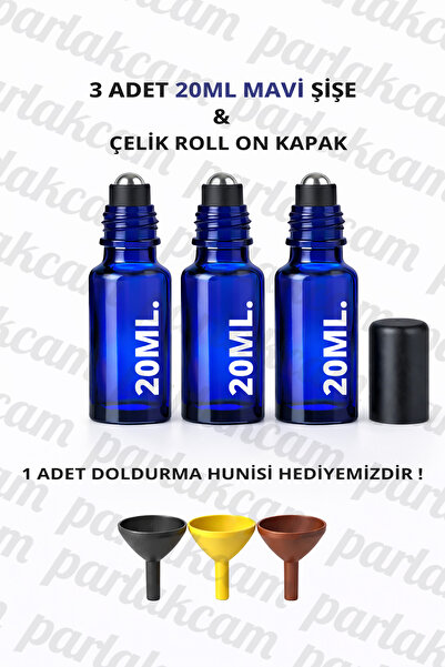 parlakcam 3Pcs Glass Roll on Bottle 20ml Amber Clear Blue Green Glass Bottle ...