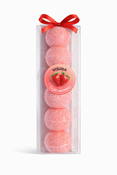 visuda kozmetik Visuda - Köpüren Banyo Topu 250 Gr / Banyo Bombası & ÇİLEK Ar...