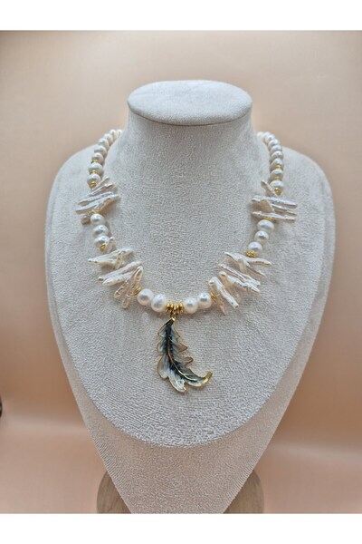 İNCİORA JEWELRY Thalassa İnci kolye, Gerçek Doğal Barok İnci Kolye