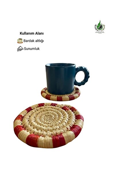 HAZEK KADIN KOOPERATİFİ Cimem Handmade Bohemian Decorative Wicker Coaster fro...