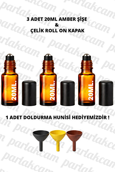 parlakcam 3Pcs Glass Roll on Bottle 20ml Amber Clear Blue Green Glass Bottle ...