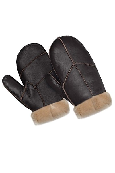 Harssidanzar Leather Gloves, Soft, Brown, L