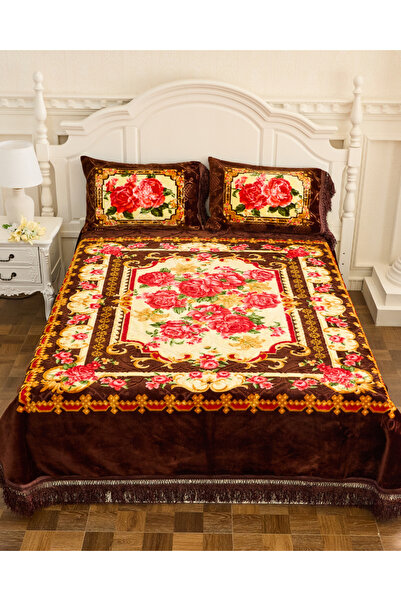 genric Premium Opulent Floral Velvet Bedding Set of 3 Bedspread 2pcs Pillow case All Season Bedding Set