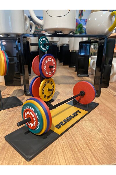 GIFTPALACE Halter ve Ağırlık Plaka Standı 2’li Set – Spor Temalı Dekoratif Ma...