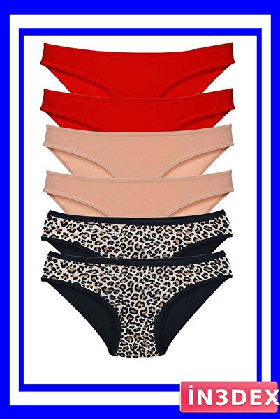 İN3DEX Lycra Slip Panties Set of 6 Leopard Patterned