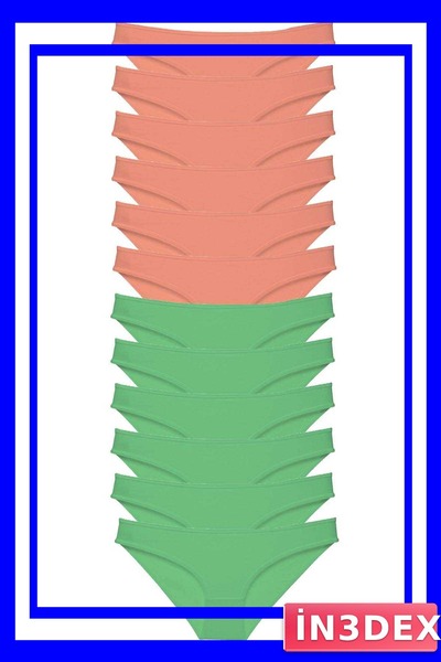 İN3DEX Lycra Women's Slip Panties Set of 12 Powder Green Color