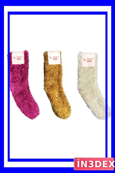 İN3DEX جوارب منزلية ناعمة بدون خياطة، عبوة من 3 قطع دافئة