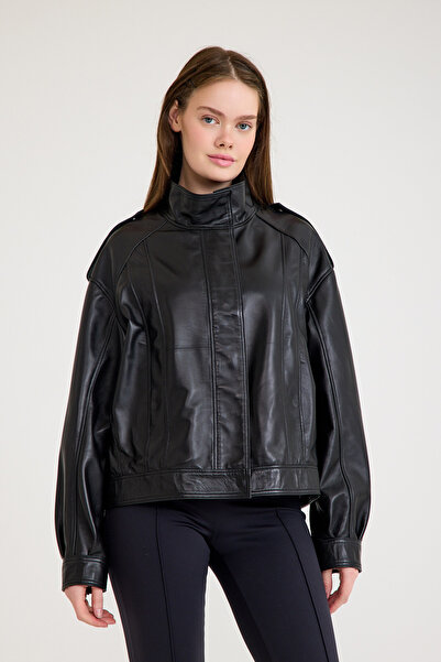 Franko Armondi Oversize Deri Ceket – VB-12-BK-2828-24083