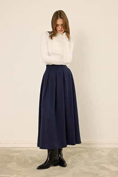 mavi limon Velora Pileli Etek