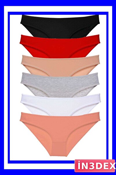 İN3DEX 6-Piece Lycra Women's Slip Panties Set Economic Package
